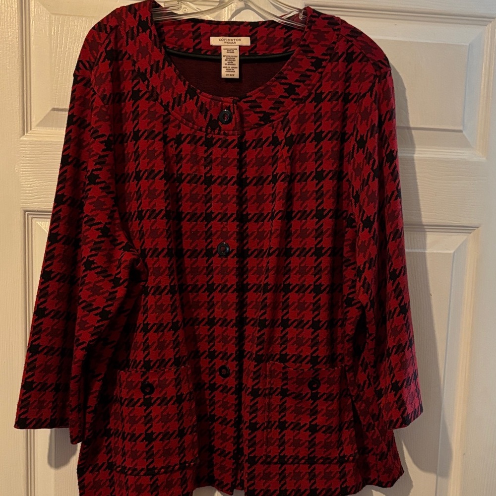 Covington Red and Black Patterned Jacket